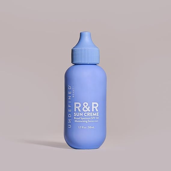 Undefined Beauty R&R Sun Crème SPF 50 – 3-in-1 Moisturizing Sunscreen with Ceramides, CoQ10, Niacinamide, Resveratrol 1.7oz