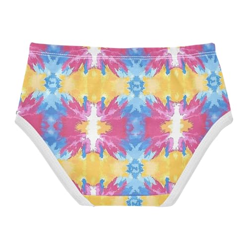 ZZKKO Tie-dye Art Floral Pattern Girls Underwear Toddler Panties for Girls Comfort Brief Size 2T-8Y2