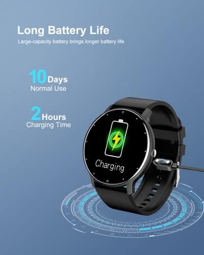 Smart Watches for Mens,2022 Newest Bluetooth Smartwatch Fitness Tracker with Text/Heart Rate/Blood Oxygen/Sleep Monitor,IP67 Waterproof Pedometer Sports Watch for Android Phones and iPhone