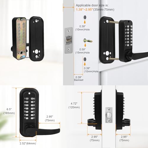 Serrure de porte double face sans clé pour bloquer les sorties non surveillées - 3