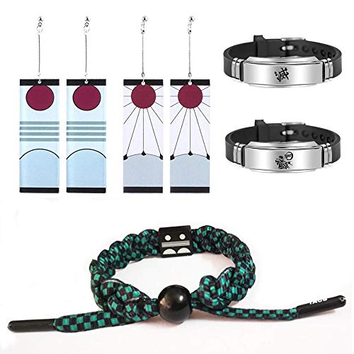 3pcs Tanjirou Kamado Bracelet 2 Pair Demon Slayer Kimetsu No Yaiba Anime Earrings Kamado Tanjirou Japanese Cosplay Props Ear Stud Eardrops Buy Online In India Warmsport Products In India See