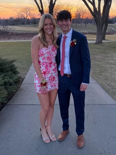 Floral Homecoming Dresses 2025 Short Tight Formal Dresses for Teens Strapless Prom Cocktail Party Gowns with Slit4