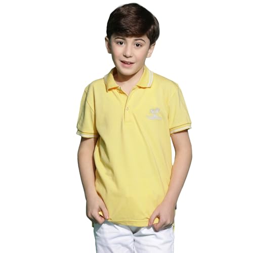 Image of Li'l Tomatoes Boys Pique Polo T-Shirt | Half Sleeve Casual Summer Wear | Soft & Breathable | 9-16 Years
