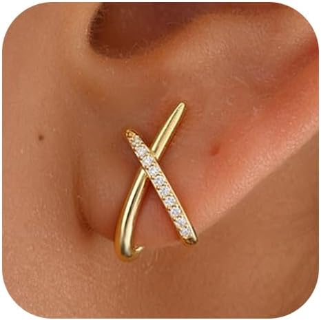 Emibele Silver Stud Earrings for Women, Dainty Silver Earrings with 925 Sterling Silver Post, Simple Minimalist Cubic Zirconia Earrings Trendy, Hypoallergenic Earrings for Women Jewelry Gifts
