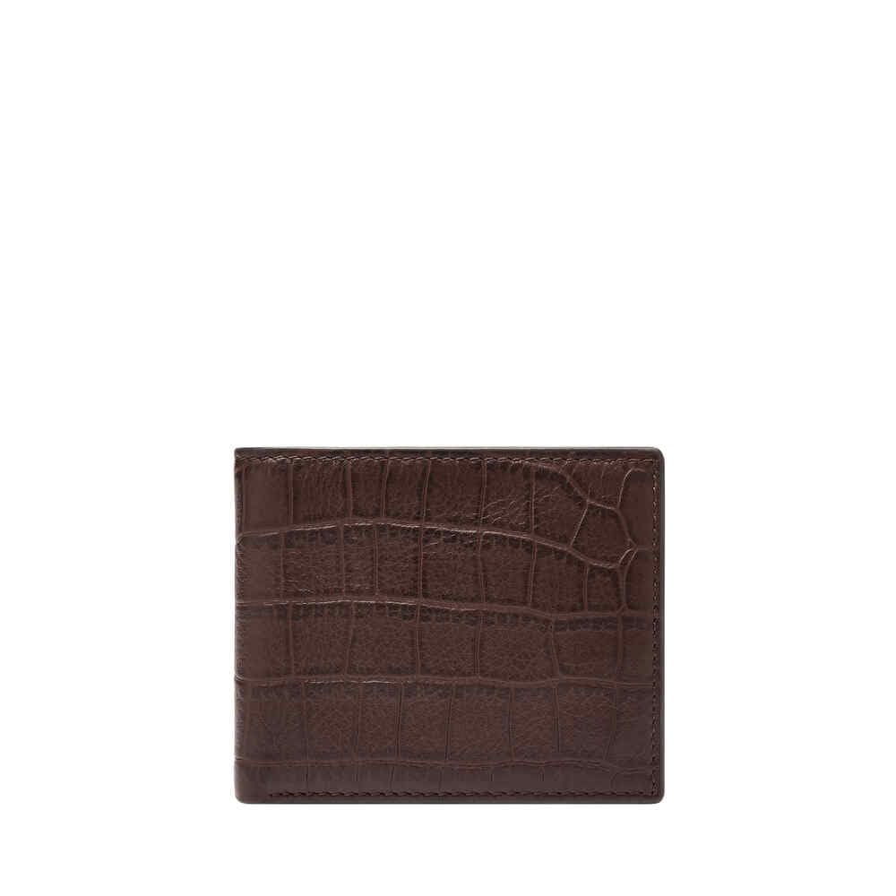 Fossil Men's Derrick Brown Leather Bifold Wallet, ML4687204