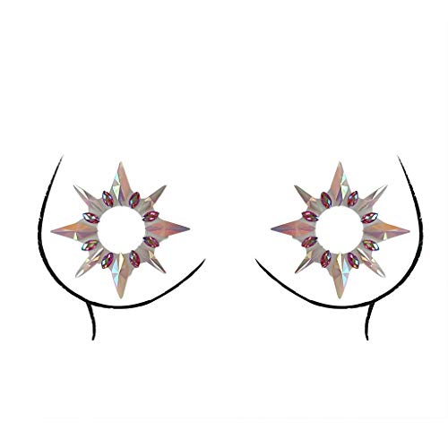 Sacow Face Gems Stickers Breast Body Jewelry Stickers, Crystal Nipple Tattoo Stickers