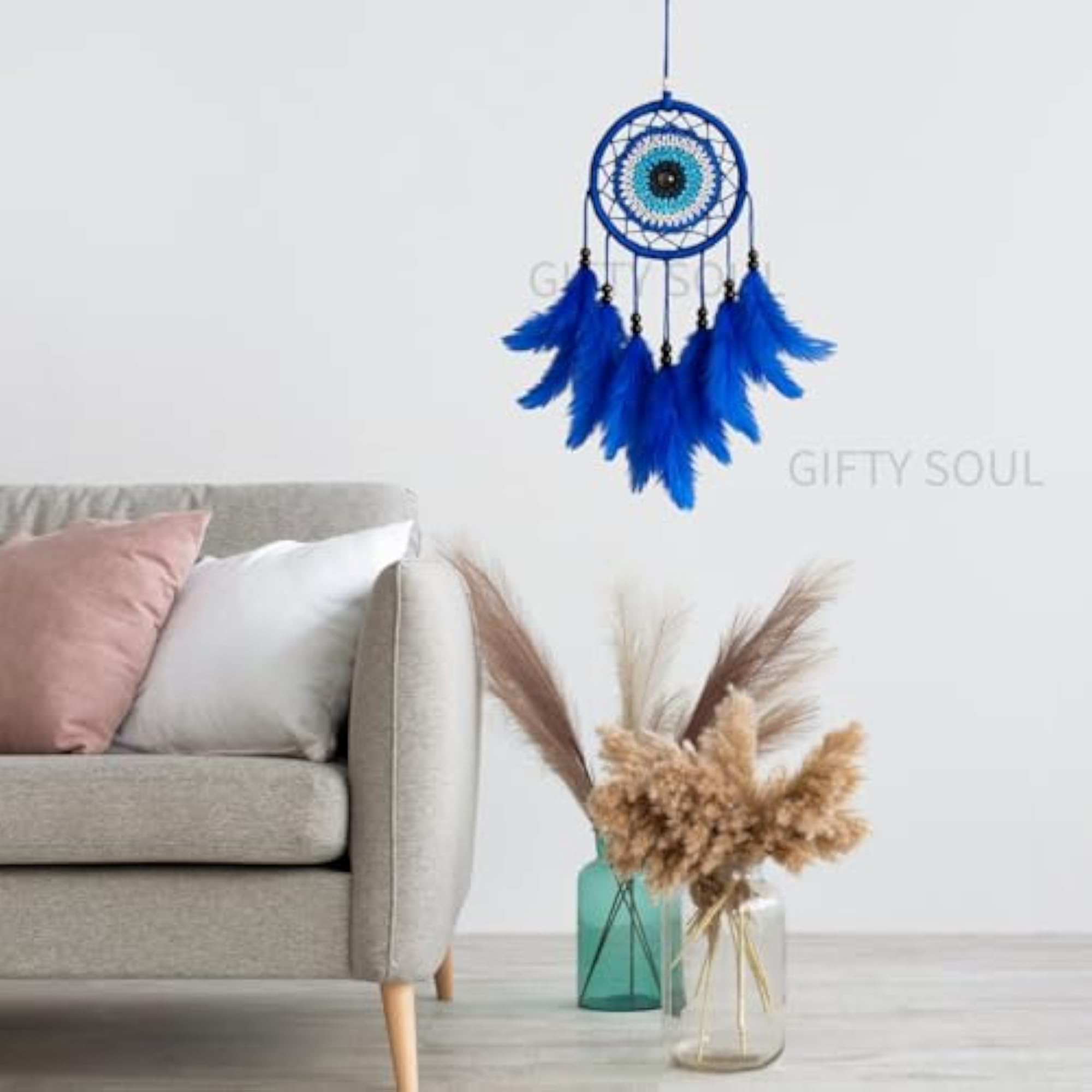 Evil Eye Dreamcatcher Dashboard Hanging for Car, Mini 3 inch