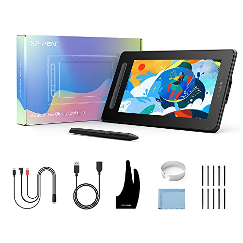 XPPen Artist 10 2. Generation Grafiktablett 10,1 Zoll Grafikdisplay, Stift-Display mit 6 Tasten, 85%...