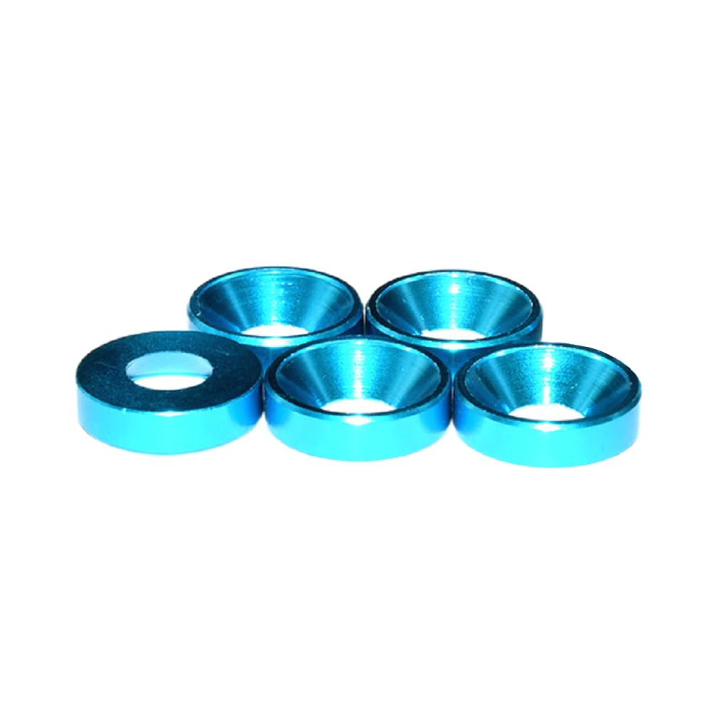 50pcs M2 Countersunk Washers Alloy Aluminum Screw Gaskets (Blue)