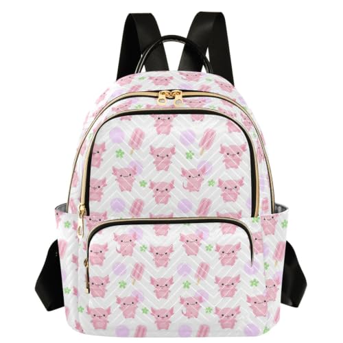 Mochila de ajolote kawaii S casual de poliéster ligero para mujer