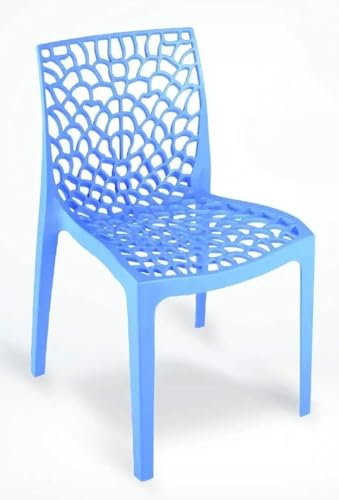 Image of activa Web Designer Plastic Chair for Home, Office and Restaurant and Cafe|Armless Chair for Dining Room| Heavy Duty Outdoor Plastic Chair | Designer Balcony Chair (Blue, Set of 1)