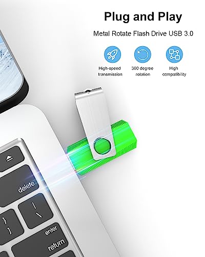 KEXIN 10 Pack 16GB USB Stick 3.0 Flash Drives Memory Stick High Speed Thumb Drive Pen Drive Zip Stick with LED Light For Data Storage (Multicolor) - Image 4