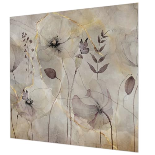 Papier peint fleurs délicates pour masquer les imperfections du mur - 2