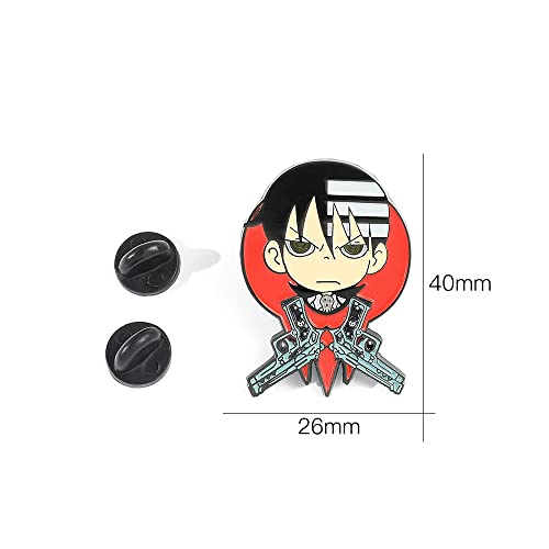 Soul Eater Anime Enamel Pin - Manga Character Death The Kid Shape Brooches Metal Lapel Badges For Fans - Pins For Backpack Hat Bag #TOP3