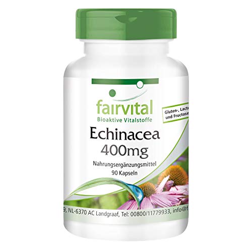 Echinacea 400mg - VEGANO - Dosis elevada - 90 Cápsulas - Echinacea purpurea - Calidad Alemana