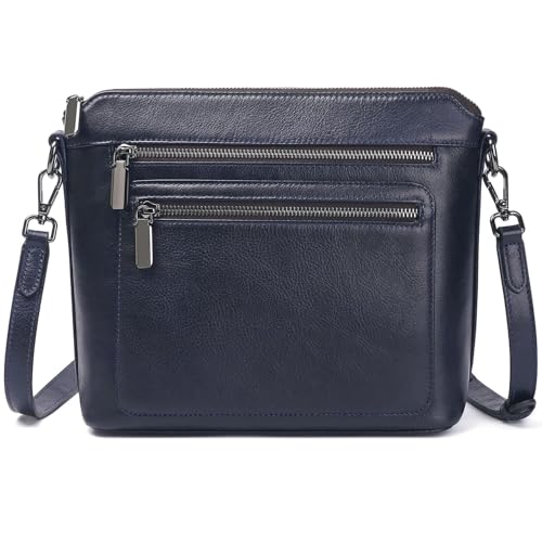 Image of COOLCY Genuine Leather Crossbody Bags for Women Purses and Handbags for Ladies with Multiple Pockets Shoulder Satchel Bag