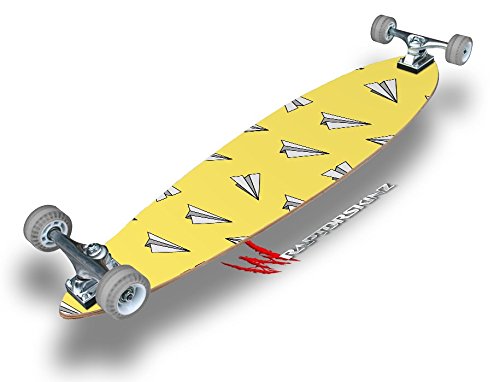 Paper Planes Yellow - Decal Style Vinyl Wrap Skin fits Longboard Skateboards up