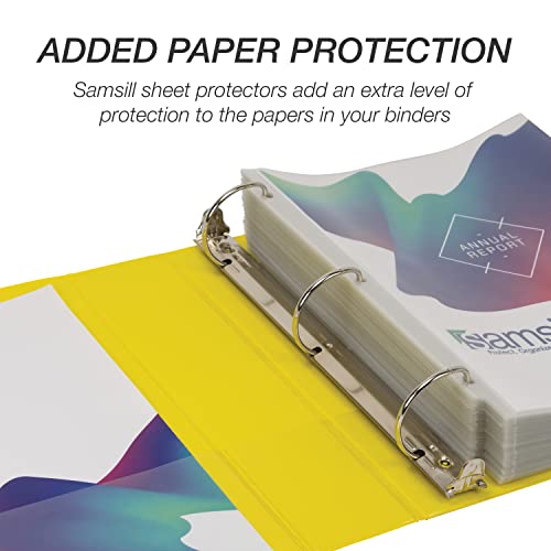 Image of Samsill Durable 2 inch 3 Ring Binder, D Ring Binder, 100% Recycled Chipboard, Yellow