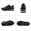 Hitmars Baskets Homme Femme Chaussures de Sport Running Coussin d'air Sneakers Légères Chaussures de Marche Course Respirantes Fitness Jogging Outdoor Gym Noir EU 43 #4
