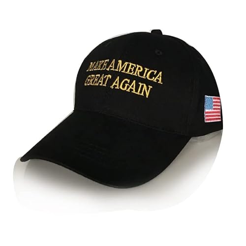 MAGA Hut Präsident Donald Trump Make America Great Again Cap bestickte Unisex-Kopfbedeckung, Schwarz, MEDIUM Cover