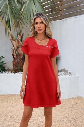 Image of Valiamcep Women's 2026 Summer Sleeveless Mini Dress Casual Square Neck Slim Fit Cocktail Party Short Dresses