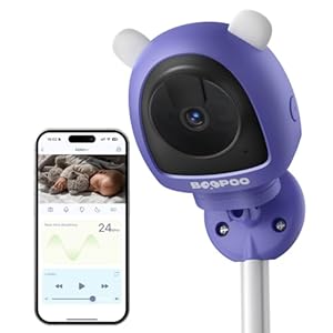 Smart Baby Monitor Sensor-Free AI Solution for Breathing Tracker & Cry/Cross/Safe Zone Detection, 2K Viedo Camera HD Night Vision, 2-Way Audio, Soothing Sounds, No Monthly Fee(Wall Mount)