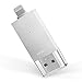 Omars 64G iPhone Flash Drive USB 3.0 with Lightning Connector External Storage Memory Expansion for iPhones, iPads iPod and Mac, Macbook, Computers Silver New Version [Apple MFI Certified]