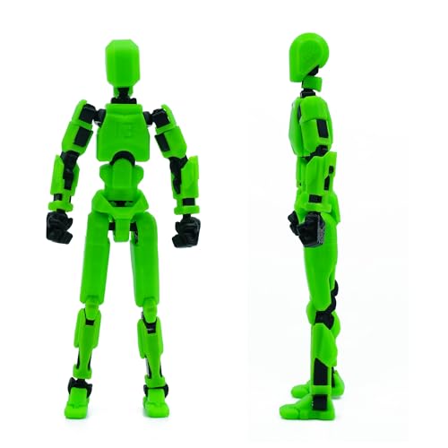 Image of Dummy 13 Action Figure Robot | Fully Articulated 3D Printed Robot Toy | 5.4-inch Collectible Figurine | Matte Finish| Unassembeled (Green-Black)