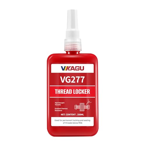 Image of 277 Red High Strength Threadlocker - 8.45Oz /250ml High Cost-Performance Ratio - Permanent Non-Removable - Fills Gaps for Worn Threads - High Viscosity - Anaerobic Secures Nuts, Bolts Fasteners