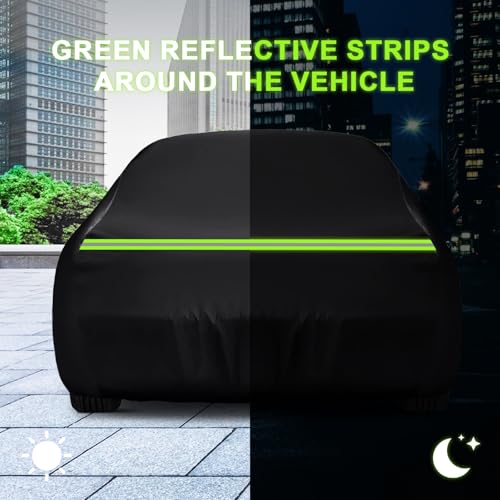Image of QUNSUNUS Car Cover for Chevy Nova 2-Door 1968-1979 with Cotton Lining | Waterproof Outdoor All-Weather Heavy 420D Oxford Nova Car Covers, with Zipper and Straps, for Dust, Sun, Wind Protection
