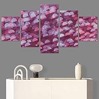 SIGNWIN 5 Panel Canvas Wall Art Modern Art Abstract Closeup Geometric Lights Mixed Media Modern Multicolor for Home Decorations Ready to Hang - 60