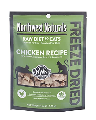 Northwest Naturals Freeze Dried Diet for Cats â€“ Chicken Cat Food â€“ Grain-Free, Gluten-Free Pet Food, Cat Training Treats â€“ 4 Oz.