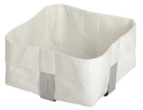 Stanley Rogers Corbeille à Pain en Coton/Acier Inoxydable, crème/Gris, 200 x 200 x 100 mm Cover