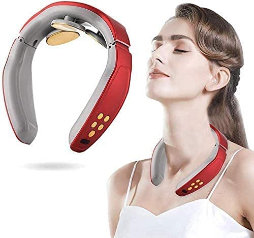Neck Massager, Smart Neck Massager, Electric Pulse Neck Massager, Electric Neck Massager with 6 Modes,Wireless 3D Travel Neck Massage Equipment