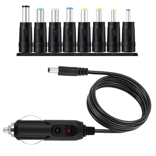 Cargador de coche universal DC 12 V 2 A con 8 conectores Cable de alimentación 12 V Cargador de coche para reproductor de DVD GPS altavoces etiquetadora cámara LED Otros