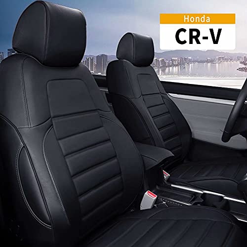 TTX LIGHTING Car Seat Covers Full Set Waterproof Leather Seat Covers for 2017-2021 Honda CRV Non-Slip Full Coverage Vehicle Cushion Cover Auto Interior Accessories Airbag