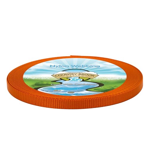 Country Brook Design Orange Heavy Nylon Webbing, 1/2" x 10yd