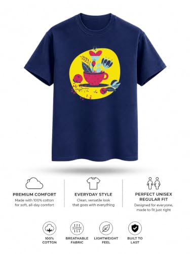 Image of Unisex Coffee Cup Graphic T-Shirt | Pure Cotton Crew Neck Tee