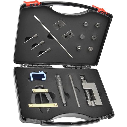 Motorcycle Chain Breaker Rivet Tool kit Chain Link Cutter Removal Set with Roller Chain Connecting Puller Holder and chain alignment tool For Motorcycle Bike Atv