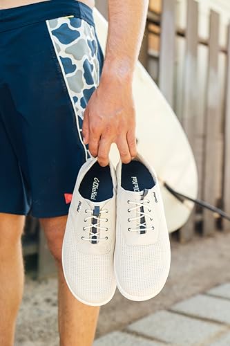 Image of OluKai Nohea Moku Men's No Tie Boat Shoes, Breathable & Quick Dry Mesh, Effortless Design & Barefoot Wearability, All-Day Comfort & Support