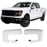 CHIESMA Mirror Covers For 2021-2024 Ford F150,White ABS Painted Rearview Mirror Covers Exterior Decoration (Not the Signal Hole)