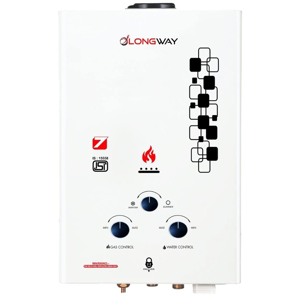 Longway Xolo Dlx Automatic 5 Star Rated Gas Instant Water Heater with 2  Year Warranty (Off White, 7 Ltr, Pack of 1): Buy Online at Best Price in  UAE - Amazon.ae