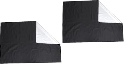 HOMSFOU 2 Peças Persianas Autoadesivas Para Janelas Cortinas Blackout Cortinas Brancas Varanda Guarda-Sol Cortinas Blackout Temporárias Forro De Poliéster Preto Cobertura De Janela Toldo