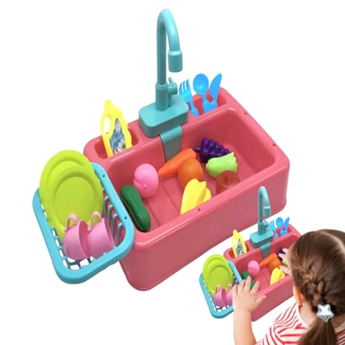 Fregadero de Juguetes - Fregadero de Cocina Juguete con Agua Corriente | Hacer Parece Jugar en el Fregadero de Trabajo | Cliner de Agua Interactivo Educativo Interactivo para Los de 1 a 3 Años