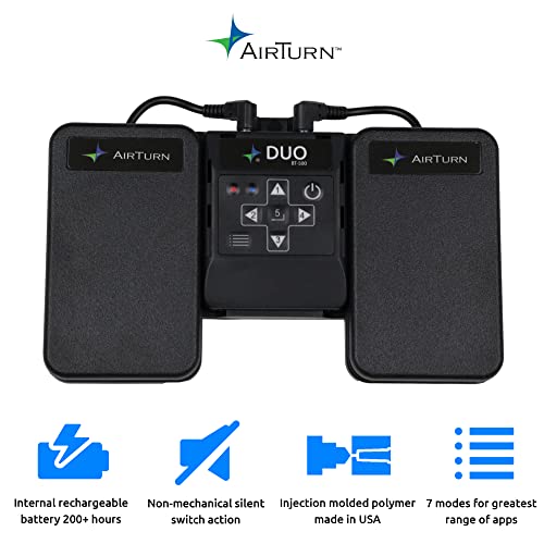 Airturn ATDUO500 Duo500 Silent Bluetooth Pedal Page Turner Teleprompt Live Stream App Controller thumb #2