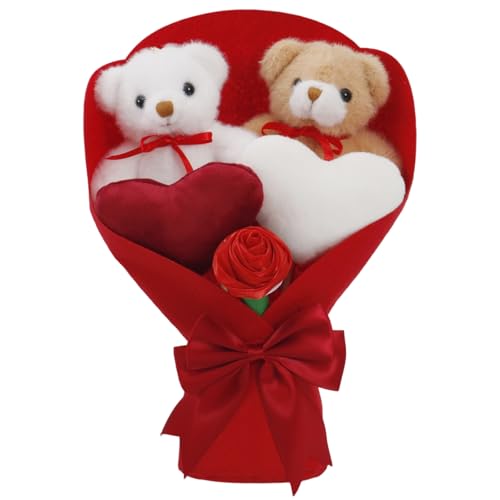 Bouquet de fleurs en peluche douces, le cadeau de Saint-Valentin