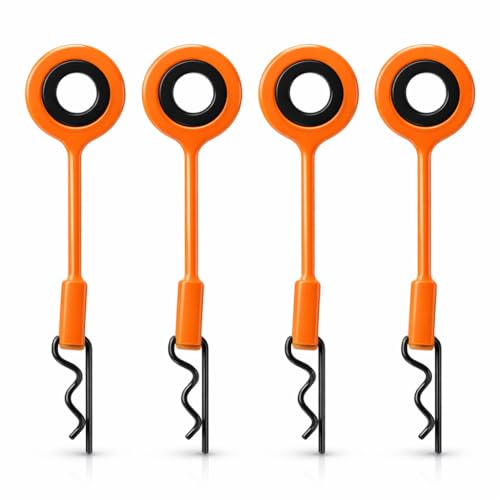 SPYMINNPOO RC Body Clips,4PCS Universal RC Car Body Retainer Clips with Silicone Iron Material for 1/10 Scale Model Cars (Orange)