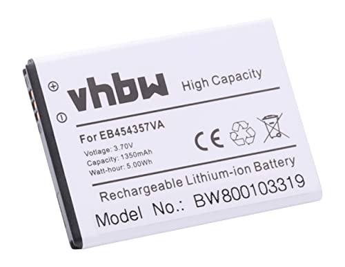 vhbw Batería Recargable Compatible con Samsung Galaxy Young Y, Y Pro móvil, Smartphone (1300 mAh, 3,7 V, Li-Ion)