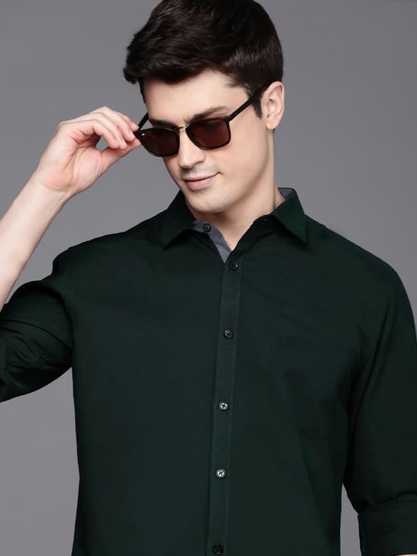 Image of Pinkmint Men's Solid Shirt | Soft Cotton Blend | Casual Shirt | Plain | Full Sleeve - Regular Fit (Combo | Available in Plus Size and Combo Pack of 3)
