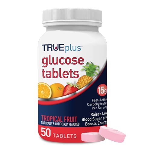 TRUEplus® Glucose Tablets, Tropical Fruit Flavor - 50ct Bottle